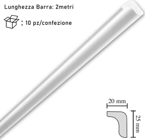 Cornice-in-polistirolo-mm20x25x2mt.-mod.L25-confezione-da-10-barre