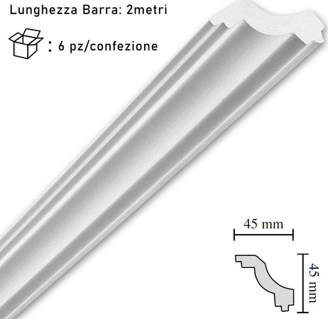 Cornice-in-polistirolo-mm45x45x2mt.-mod.ST45-confezione-da-6-barre