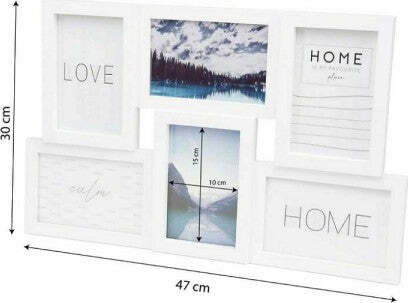 Cornice-Multifoto-Parete-Muro-6-Foto-10x15cm-Porta-Fotografie-Pvc-Bianca-219637