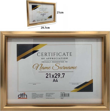 Cornice-Oro-Per-Foto-Quadri-Tele-Dimensioni-A4-20-X-30-Cm-Stile-Retrò-In-Legno