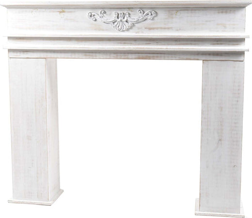 Cornice per camino in legno bianco, decorazione Shabby h 85 cm Fai da te/Caminetti e accessori/Cornici decorative per caminetti Decor Space - Altamura, Commerciovirtuoso.it