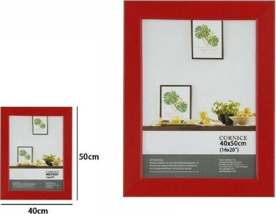 Cornice-Per-Foto-Fotografie-Quadri-Tele-Dimensioni-40-X-50-Cm-Rossa-Portafoto