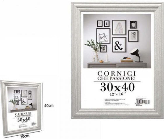 Cornice-Per-Fotografie-Quadri-Tele-Poster-Portafoto-30x40cm-Modello-Silver-71621