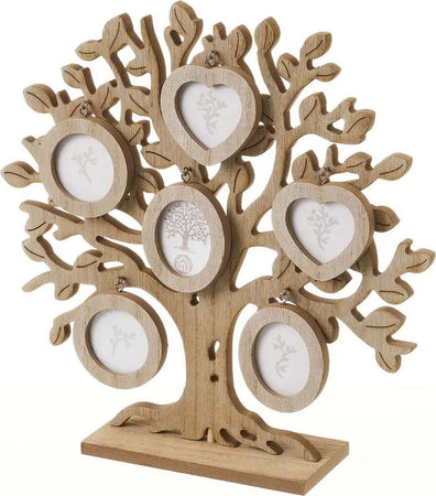 Cornice-Portafoto-Parete-Albero-di-Famiglia-6-Porta-foto-Pendenti-in-Legno