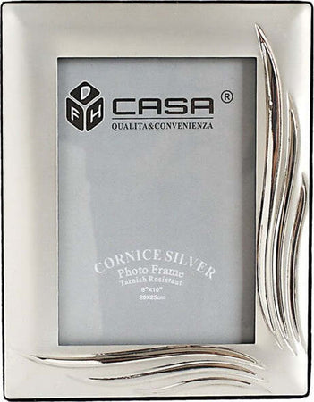 Cornice-Portafoto-Porta-Foto-Fotografia-20x25cm-Silver-Foglie-Effetto-Satinato