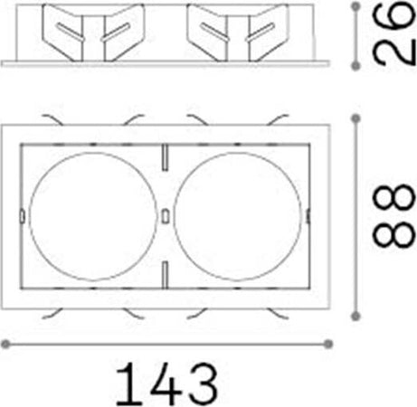 Cornice-Rettangolare-Doppia-A-Incasso-Contemporanea-Bento-Metallo-Nero