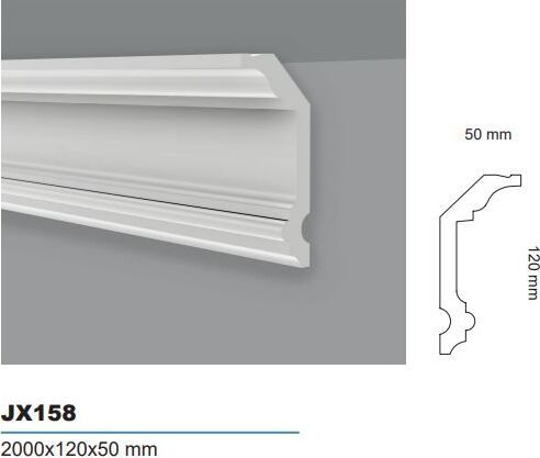 Cornice Soffitto per interni in duropolimero 2000x120x50mm Fai da te/Prodotti per la costruzione/Materiali da costruzione/Infissi/Modanature Led Mall Home - Napoli, Commerciovirtuoso.it