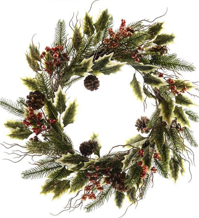 Corona natalizia con rami, pigne e bacche, ghirlanda ideale come dietroporta da Ø 60 cm Casa e cucina/Decorazioni per interni/Addobbi e decorazioni per ricorrenze/Decorazioni natalizie/Orpelli e festoni MagiediNatale.it - Altamura, Commerciovirtuoso.it