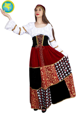 COSTUME CARNEVALE GITANA LUSSO TAGLIA UNICA - PEGASUS 4272