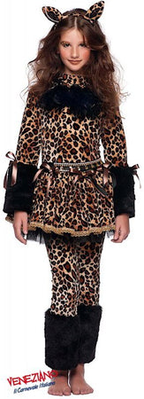 Costume carnevale leopardina da 7 a 10 anni - veneziano 50691