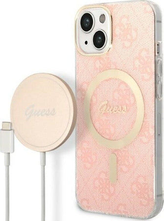 cover-guess-iphone-14-con-caricabatterie-magsafe-pink