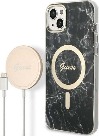 cover-guess-iphone-14-plus-con-caricabatterie-magsafe-effetto-marmo-black