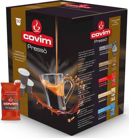 Covim 100 Capsule Granbar Caffè in Capsule Compatibili Nespresso Miscela Granbar 2 Confezioni Da 50 Pz Alimentari e cura della casa/Caffè tè e bevande/Caffè/Cialde e capsule di caffè Franco Pausa Caffè - Albano Laziale, Commerciovirtuoso.it