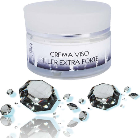 Crema Viso Filler Extra Forte Con Acido Ialuronico 50ml Trattamento Intensivo Anti Rughe Acido Ialuronico Olio Di Argan Made in italy Fc Milano