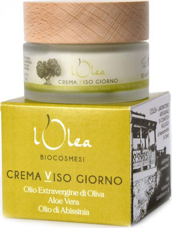 Crema Viso Giorno Biologica Pelli Grasse E Miste Con Olio Evo Abissinia E Aloe Vera Crema Idratante Ristrutturante 100% Ingredienti Da Agricoltura Bio Bellezza/Cura della pelle/Viso/Idratanti/Trattamenti giorno/Creme L’Olea Biocosmesi - Castelbottaccio, Commerciovirtuoso.it