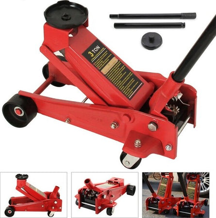 Cric-Auto-Sollevatore-Idraulico-A-Carrello-Pedale-Meccanico-Portata-3-Ton-3000kg