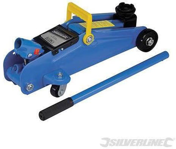 Cric idraulico con struttura solida in acciaio a carrello 2 tonnellate Silverline