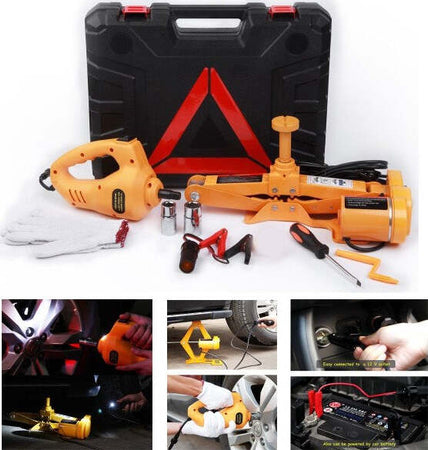 Crick-Elettrico-Sollevatore-Pantografo-Auto-3-Ton-12v-Avvitatore-Impatto-Bussole