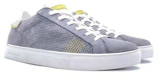 CRIME LONDON Sneaker uomo in nubuk grigio traforato