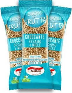 CRO! croccante sesamo e miele senza glutine e lattosio dispensa zaniboni monoporzione 25 gr Alimentari e cura della casa/Snack dolci e salati/Grissini e pane croccante Non solo alimenti - Albano Laziale, Commerciovirtuoso.it