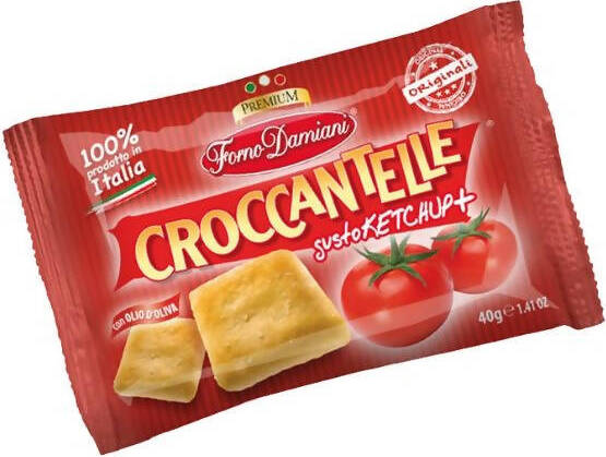 Croccantelle Gusto KETCHUP Forno Damiani Monoporzione 40 gr Snack Spuntino Leggero Al Pomodoro Ketchup Alimentari e cura della casa/Snack dolci e salati/Salatini e bretzel Non solo alimenti - Albano Laziale, Commerciovirtuoso.it