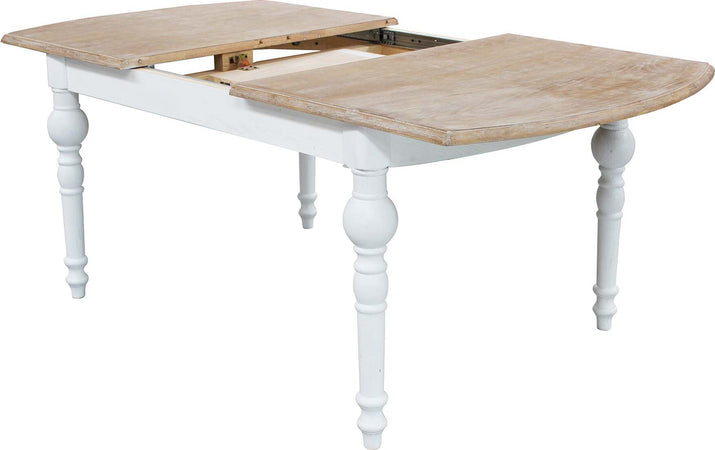CROSS---tavolo-vintage-in-legno-150/190x100-Bianco-Milani-Home