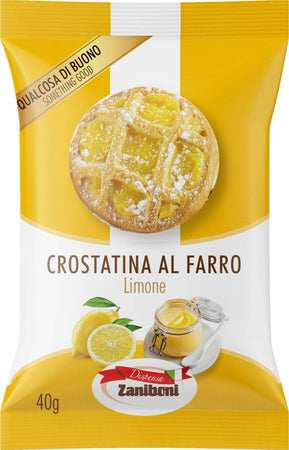 Crostatina Al Farro Con Crema Di Limone Dispensa Zaniboni 40 Gr. Cad. Crostatine Pastafrolla Al Farro Farcite Con Crema Al Limone Alimentari e cura della casa/Pasticceria e prodotti da forno/Dessert/Crostate e torte farcite Non solo alimenti - Albano Laziale, Commerciovirtuoso.it