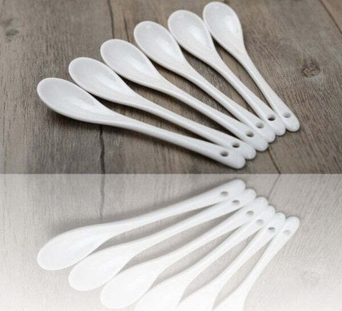 Cucchiaini-Di-Porcellana-Bianca-6-Pz-Cucina-Cucchiaino-Caffè-Idea-Regalo