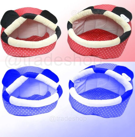 Cuccia-Igloo-Colore-Blu-O-Rosso-Per-Cani-E-Gatti-Animali-Domestici-Calda