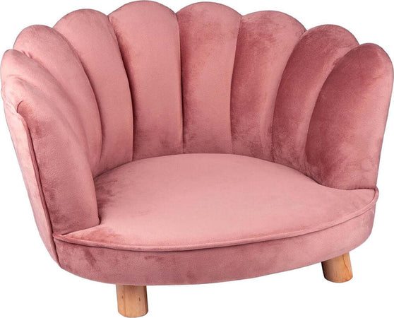 Cuccia-Poltrona-per-Cani-e-Gatti-Sedia-Animali-Domestici-Rosa-Velluto-Max.-80kg