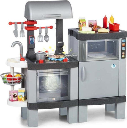 Cucina-Giocattolo-Con-Barbecue-Per-Bambini-Luci-E-Suoni-E-Alimenti-Cambio-Colore