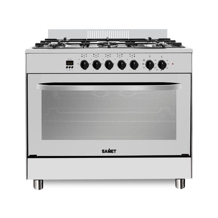 Cucina Stromboli a gas 90x60 cm. con forno e grill elettrici colore inox classe A