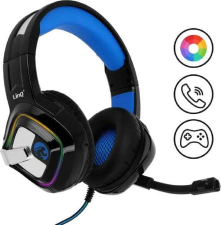 Cuffie-Cablate-Stereo-Con-Microfono-Jack-Usb-Luci-Rgb-Led-Gaming-Film-Pc-Gm6066