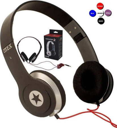 Cuffie-Magena-D25-Star-Stereo-Pc-Mp3-Game-Cd-Dvd-Ipod-Sport-Musica-Balotelli