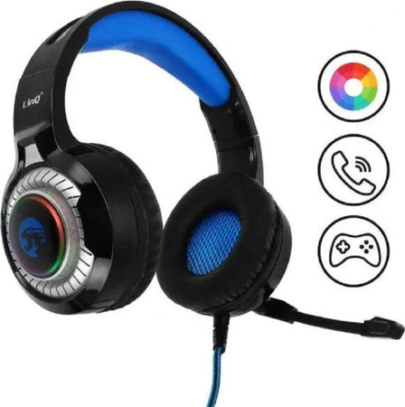 Cuffie-Stereo-Cablate-Microfono-Jack-3,5mm-Usb-Led-Rgb-Gaming-Film-Per-Pc-Gm6060