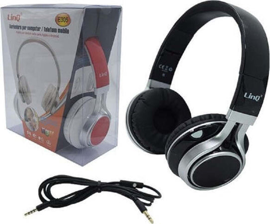 Cuffie-Stereo-Cavo-Jack-3,5mm-150cm-Pc-Smartphone-Musica-Sport-Richiudibili-E305