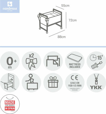 Culla Next Star Grigio 55X88X72 Cm Casa e cucina/Arredamento/Cameretta bambini/Lettini per neonati e bambini/Culle/Lettini da affiancare La Casa Del Bebè - Napoli, Commerciovirtuoso.it