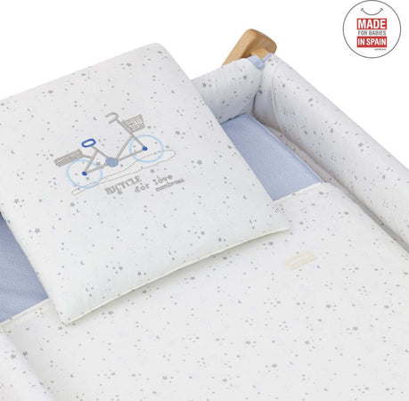 Culla X Di Legno Une Sky Celeste/Natural Casa e cucina/Arredamento/Cameretta bambini/Lettini per neonati e bambini/Culle basculanti La Casa Del Bebè - Napoli, Commerciovirtuoso.it