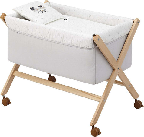 Culla X Di Legno Une Sky Gris/Natural Casa e cucina/Arredamento/Cameretta bambini/Lettini per neonati e bambini/Culle basculanti La Casa Del Bebè - Napoli, Commerciovirtuoso.it