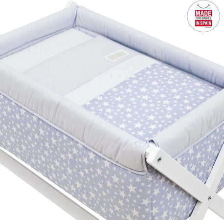 Culla X Di Legno Une Star Azzurro 55X87X74 Cm Casa e cucina/Arredamento/Cameretta bambini/Lettini per neonati e bambini/Culle basculanti La Casa Del Bebè - Napoli, Commerciovirtuoso.it