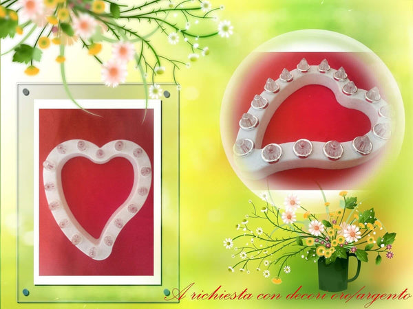 CUORE A 16 LED BIANCHI CON BATTERIE - ELETTRONICO