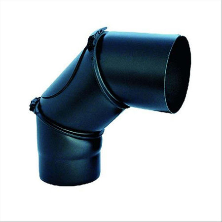 Curva a gomito orientabile con ispezione 0° a 90° per canna fumaria stufa a legna in acciaio da 2 mm