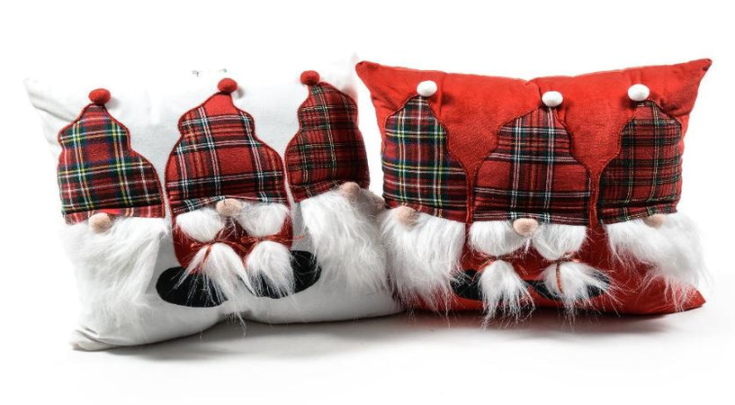 Cuscino natalizio con babbi natali per decorazioni natalizie 42 x 42 cm