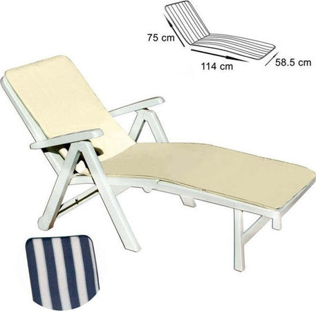 Cuscino Per Lettino Prendisole Bianco Blu Poliestere Morbido 75 X 114 X 58,5 Cm Giardino e giardinaggio/Arredamento da giardino e accessori/Cuscini/Cuscini per sdraio Trade Shop italia - Napoli, Commerciovirtuoso.it