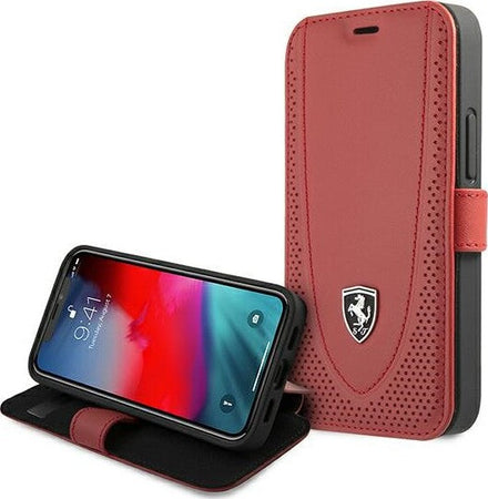 custodia-a-libro-ferrari-iphone-12-mni-vera-pelle-rossa