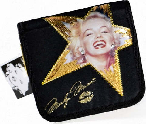 Custodia-Porta-CD-DVD-Marilyn-Monroe-STAR-In-PVC-Chiusura-a-Zip-Colore-Nero