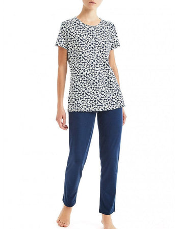 Ragno Pigiama da Donna Cotone Leggero Maniche Corte Aperto Avanti D886NU S32 - Passarelli Biancheria