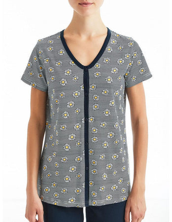 Ragno Pigiama da Donna Cotone Leggero Maniche Corte Aperto Avanti D888NU S32 - Passarelli Biancheria