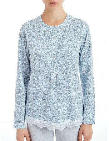 Ragno Pigiama da Donna Cotone Leggero Maniche Lunghe D896N1 S32 - Passarelli Biancheria