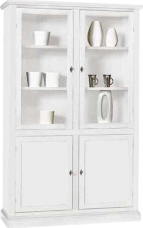 DANIELLE---mobile-con-vetrina-in-legno-massello-120x41x187-Bianco-Milani-Home